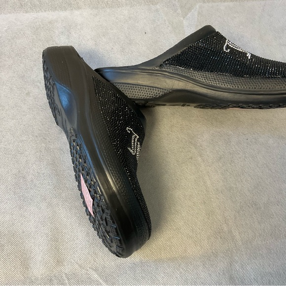 Juicy Couture  Rhinestone Comfort Clogs Sparkly Black - Size 8 - Picture 11 of 13